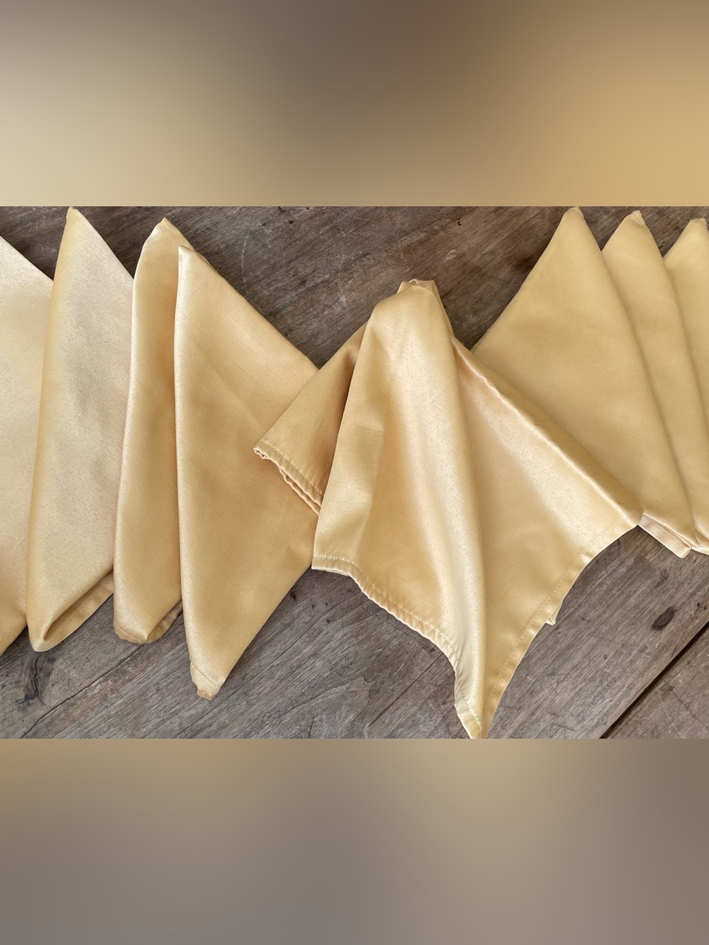 Set of 9 Bright Gold 18" x 18" Dinner Napkins
